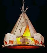 Meyda Blue 50156 - 20"W Teepee w/ Buffalo Pendant