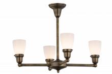 Meyda Blue 56474 - 27"W Revival Oyster Bay Goblet 4 LT Chandelier