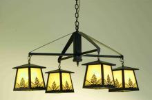  67277 - 38"W Stillwater Mountain Pine 4 LT Chandelier