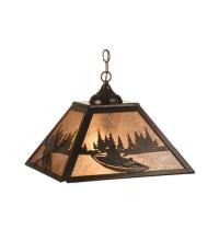 Meyda Blue 74156 - 16"Sq Kayak on Lake Pendant