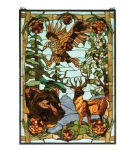  77732 - 25"W X 35"H Wilderness Stained Glass Window