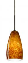  1BT-150918-MED-BR - Besa Chrissy Pendant Bronze Amber Cloud 1x50W B10 Medium Base