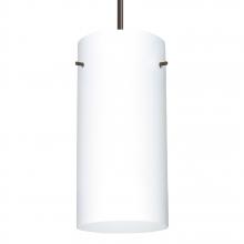  1JC-412007-BR-L - Besa Cord Pendant Stilo 12 Bronze Opal Matte 1x150W Medium Base A21, 15Ft. Cord