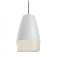  1JC-ABU12WH-BR - Abu 12 Cord Pendant, White/Glitter, Bronze Finish, 1x60W Medium base