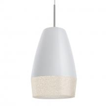  1JC-ABU12WH-SN - Abu 12 Cord Pendant, White/Glitter, Satin Nickel Finish, 1x60W Medium base