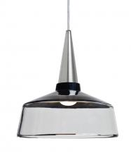  1JC-BARON10BK-LED-SN - Besa, Baron 10 Cord Pendant, Black/Clear, Satin Nickel Finish, 1x9W LED