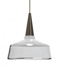  1JC-BARON10WH-LED-BR - Besa, Baron 10 Cord Pendant, White/Clear, Bronze Finish, 1x9W LED