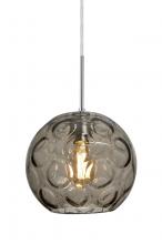  1JC-BOMYSM-EDIL-SN - Besa Bombay Cord Pendant, Smoke, Satin Nickel Finish, 1x8W LED Filament