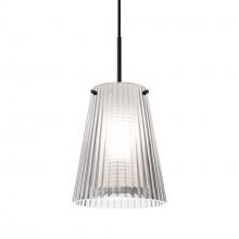 Besa Lighting 1JC-DIONCL-LED-BK - Besa Dion Pendant, Clear Shade, Black Finish, 1x9W LED