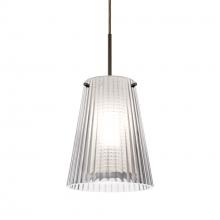 Besa Lighting 1JC-DIONCL-LED-BR - Besa Dion Pendant, Clear Shade, Bronze Finish, 1x9W LED