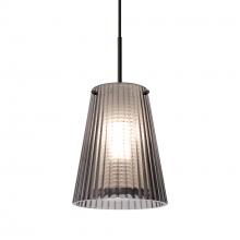 Besa Lighting 1JC-DIONSM-LED-BK - Besa Dion Pendant, Smoke Shade, Black Finish, 1x9W LED