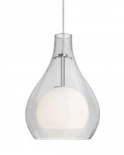  1JC-ELLE11CL-LED-SN - Besa, Elle 11 Cord Pendant, Clear, Satin Nickel Finish, 1x9W LED