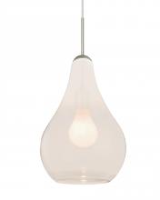  1JC-LEONMW-SN - Besa, Leon Cord Pendant, Milky White, Satin Nickel Finish, 1x60W Medium base