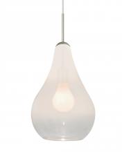  1JC-LEONWC-SN - Besa, Leon Cord Pendant, Milky White/Clear, Satin Nickel Finish, 1x60W Medium base