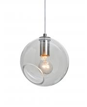  1JC-MAESTRO8CL-SN - Besa, Maestro 8 Cord Pendant, Clear, Satin Nickel Finish, 1x60W Medium base