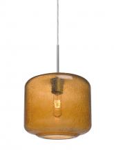  1JC-NILES10AM-SN - Besa Niles 10 Pendant, Amber Bubble, Satin Nickel Finish, 1x60W Medium Base T10