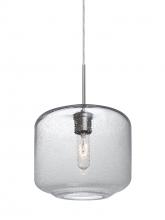  1JC-NILES10CL-SN - Besa Niles 10 Pendant, Clear Bubble, Satin Nickel Finish, 1x60W Medium Base T10