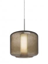  1JC-NILES10SO-SN - Besa Niles 10 Pendant, Smoke Bubble/Opal, Satin Nickel Finish, 1x60W Medium Base T10