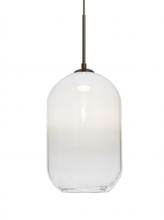  1JC-OMEGA12WH-BR - Besa, Omega 12 Cord Pendant,White/Clear, Bronze Finish, 1x60W Medium Base