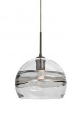  1JC-SPIR10SC-BR - Besa Spirit 10 Pendant, Smoke/Clear, Bronze Finish, 1x60W Medium Base