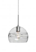  1JC-SPIR8CL-SN - Besa Spirit 8 Pendant, Clear, Satin Nickel Finish, 1x60W Medium Base