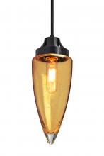  1JC-SULUAM-EDIL-BK - Besa, Sulu Cord Pendant, Amber Bubble, Black Finish, 1x4W LED Filament