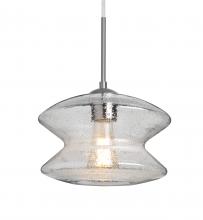  1JC-ZENCL-EDIL-SN - Besa, Zen Cord Pendant, Clear Bubble, Satin Nickel Finish, 1x8W LED Filament