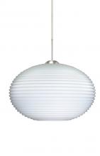  1JT-491307-SN - Besa Pendant Pape 12 Satin Nickel Opal Ribbed 1x75W Medium Base