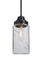  1JT-BLINKCL-BK - Besa, Blink Cord Pendant, Clear, Black Finish, 1x60W Medium Base