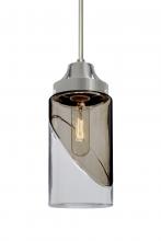  1JT-BLINKSM-SN - Besa, Blink Cord Pendant, Trans. Smoke/Clear, Satin Nickel Finish, 1x60W Medium Base