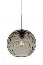  1JT-BOMYSM-SN - Besa Bombay Cord Pendant, Smoke, Satin Nickel Finish, 1x60W Medium Base