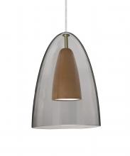  1JT-DANOSMMD-LED-SN - Besa, Dano Cord Pendant, Smoke/Medium, Satin Nickel Finish, 1x9W LED