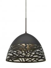  1JT-KIEVBK-LED-BR - Besa Kiev Pendant, Black, Bronze Finish, 1x9W LED