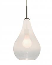  1JT-LEONWC-BR - Besa, Leon Cord Pendant, Milky White/Clear, Bronze Finish, 1x60W Medium base