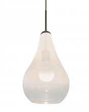  1JT-LEONWC-LED-BR - Besa, Leon Cord Pendant, Milky White/Clear, Bronze Finish, 1x9W LED