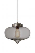  1JT-MIRASM-EDIL-SN - Besa Mira Pendant Satin Nickel Smoke 1x4W LED Filament