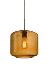 Besa Lighting 1JT-NILES10AM-EDIL-BR - Besa Niles 10 Pendant, Amber Bubble, Bronze Finish, 1x4W LED Filament