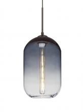  1JT-OMEGA12ST-EDIL-BR - Besa, Omega 12 Cord Pendant, Steel/Clear, Bronze Finish, 1x4W LED Filament