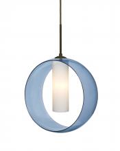  1JT-PLATOBL-BR - Besa, Plato Cord Pendant, Blue/Opal, Bronze Finish, 1x60W Medium Base