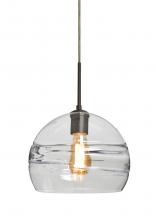  1JT-SPIR10CL-EDIL-BR - Besa Spirit 10 Pendant, Clear, Bronze Finish, 1x8W LED Filament