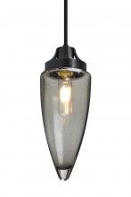  1JT-SULUSM-EDIL-BK - Besa, Sulu Cord Pendant, Smoke Bubble, Black Finish, 1x4W LED Filament