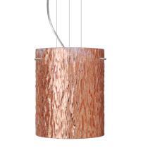  1KG-4006CS-SN - Besa Pendant Tamburo 8 Satin Nickel Stone Copper Foil 1x100W Medium Base