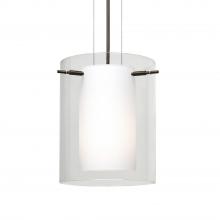  1KG-C00607-BR-L - Besa Pendant Pahu 8 Bronze Clear/Opal 1x100W Medium Base, 15Ft. Option