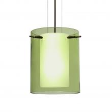  1KG-L00607-BR-L - Besa Pendant Pahu 8 Bronze Transparent Olive/Opal 1x100W Medium Base, 15Ft. Option