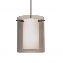  1KG-S00607-BR-L - Besa Pendant Pahu 8 Bronze Transparent Smoke/Opal 1x100W Medium Base, 15Ft. Option