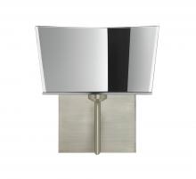  1SW-6773MR-LED-SN-SQ - Besa Groove Wall With SQ Canopy 1SW Mirror-Frost Satin Nickel 1x5W LED