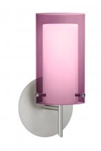 Besa Lighting 1SW-A44007-SN - Besa Pahu 4 Wall 1SW Transparent Amethyst/Opal Satin Nickel 1x40W G9