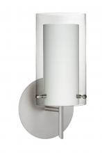  1SW-C44007-LED-SN - Besa Pahu 4 Wall 1SW Clear/Opal Satin Nickel 1x5W LED