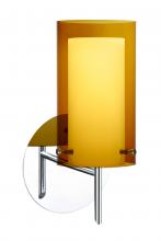 Besa Lighting 1SW-G44007-LED-CR - Besa Pahu 4 Wall 1SW Transparent Armagnac/Opal Chrome 1x5W LED