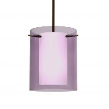  1TT-A00607-BR-L - Besa Stem Pendant Pahu 8 Bronze Transparent Amethyst 1x100W Medium Base, 15Ft. Cord